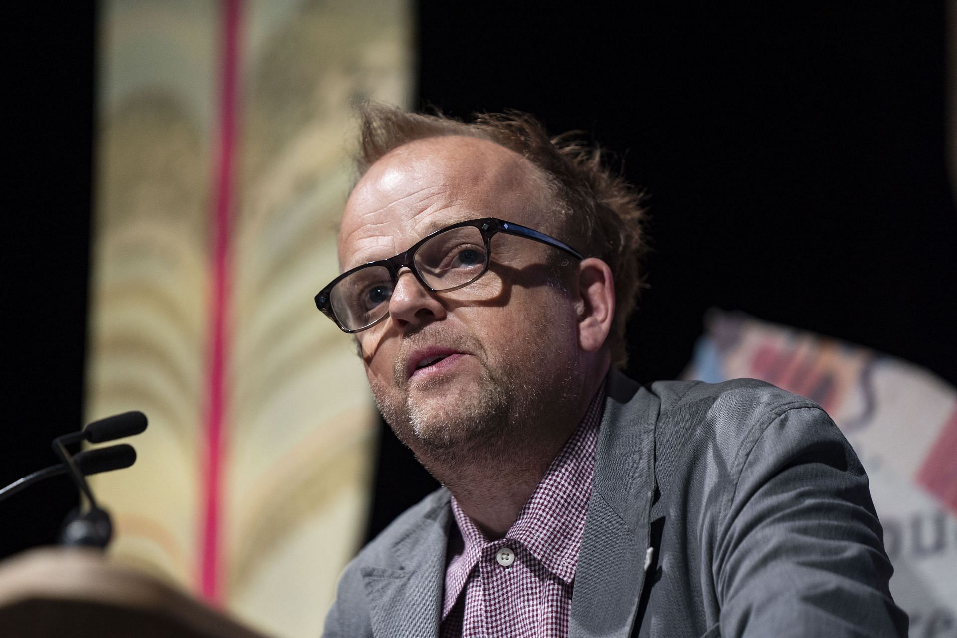 Toby Jones, actor, at the Hay Festival on June 2, 2018, in Hay-on-Wye, Wales. (Image via Getty)